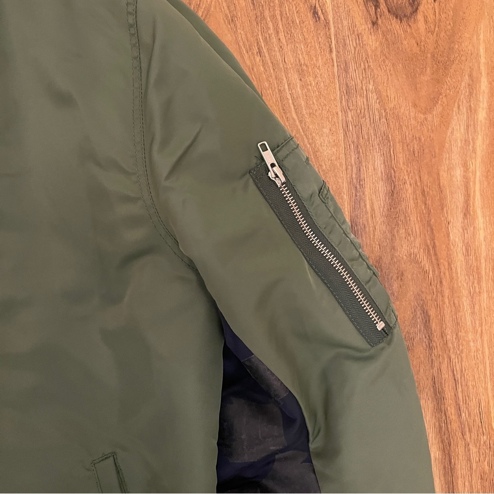 Mishka Lightweight Bomber Jacket // Green/ Navy Blue/ Orange // size XL - Picture 3 of 5